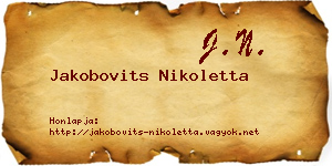Jakobovits Nikoletta névjegykártya